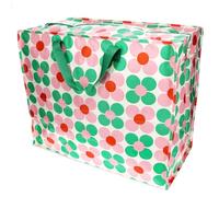 Rex London - Bolsa gigante XXL, bolsa de almacenamiento con cremallera, diseño multicolor (margaritas rosa/verde)