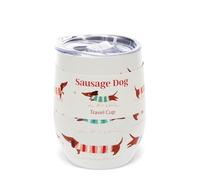 Rex London Taza térmica de café, 350 ml, diseño de perro salchicha con efecto en relieve 3D