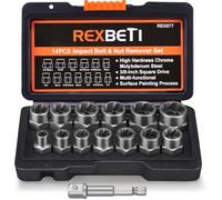 REXBETI Juego de herramientas para extraer pernos y tuercas de impacto, 13 piezas, juego de herramientas para extractor de pernos con caja de almacenamiento sólida