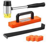 REXBETI Kit de instalación de suelos de madera laminada de 43 piezas con 40 espaciadores, bloque de roscado mejorado, barra de tracción resistente y mazo de alta resistencia de 1 3/8 pulgadas de