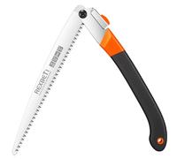 REXBETI Sierra plegable, sierra extra larga de 14 pulgadas para senderismo, camping, poda de madera seca con 4 ángulos de corte de dientes duros, sierra plegable grande con acero SK-5