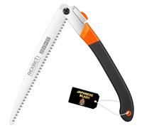 REXBETI Sierra plegable, sierra extra larga de 14 pulgadas para senderismo, camping, poda de madera seca con 4 ángulos de corte de dientes duros, sierra plegable grande con acero SK-5