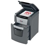 Rexel 2020090XEU - Destructora de Papel Automática Optimum AutoFeed 90X, Corte en Partículas P-4 (4x28 mm), 90 Hojas A4, Papelera Extraíble 34L, Destruye Grapas y Clips, Uso en Oficina