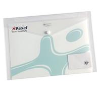 REXEL 2101663 - Pack 5 sobres broche ICE DIN A4 con bolsillo tarjeta color transparente