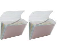 REXEL 2102033 - Carpeta Fuelle ICE 6 Compartimentos DIN A4 Color Transparente, 120 Hojas (Paquete de 2)