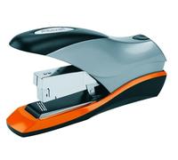Rexel 2102359 - Grapadora gran capacidad sin esfuerzo y grapado plano modelo OPTIMA 70 color gris/naranja