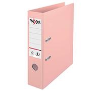 Rexel, Archivador de palanca A4, lomo de 75 mm, capacidad para 500 hojas, cubierta de plástico, carpeta de archivos, 2115532, color melocotón pastel