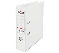 Rexel Choices 2115502 - Archivador de palanca A4, lomo de 75 mm, capacidad para 500 hojas, cubierta de plástico, color blanco