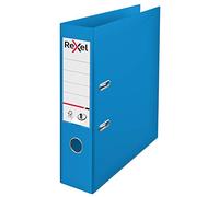 Rexel Choices 2115503 - Archivador de palanca A4, lomo de 75 mm, capacidad de 500 hojas, cubierta de plástico, carpeta de archivos, color azul claro