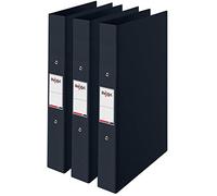 Rexel Choices, carpeta de anillas A4, lomo de 25 mm, capacidad para 190 hojas, carpeta de archivos, organización de documentos, negro, paquete de 3, 2115729