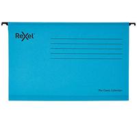 Rexel Classic 2115590 - Carpetas colgantes (tamaño folio, 25 unidades), color azul