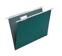 Rexel Crystalfile Classic - Carpeta colgante (cartón, base 15 mm), 50 unidades, color verde