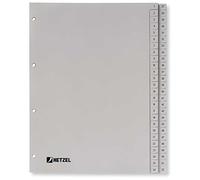 Rexel Hetzel 721308 - Separadores de plástico (polipropileno, A4, 1-52), color gris