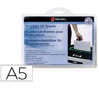 Rexel Hojas lubricantes para trituradora Paquete de 12 hojas A5
