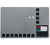 Rexel Nobo - Pizarra magnética combinada con cuadrículas espuma + kit escritura 610x390 mm, color plata