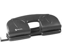 Rexel V412 4 Hole Punch, 12 Sheet Capacity, Adjustable Guide Bar, Metal, Black,