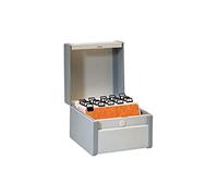 Rexel VALREX 3411200 - Caja para fichas, A6, horizontal, color gris lacado