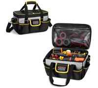 Rexmica 32 cm Robusta Bolsa de Herramientas Pequeña para Hombre, Bolsa Herramientas Electricista con Fondo Acolchado Grueso y Correa para el Hombro, Bolsa para Electricistas, Carpinteros, Jardineros