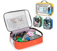 Rexmica 4 Piezas Bolsa de Almacenamiento de Juguetes Compatible con Lego, Estuche Organizador de Viaje para Bloques de Construcción, Juguetes para Autos, Manualidades, Construcciones Magnéticas