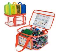 Rexmica 4 Piezas Bolsa de Almacenamiento de Juguetes Impermeable y Transparente, Organizador de Viaje Ideal para Viajes, Bloques de Construcción, Juguetes Magnéticos, Juegos de Mesa y Rompecabezas