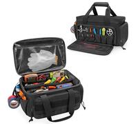 Rexmica Bolsa de Herramientas para Hombres, Bolsa Herramientas Electricista con Fondo Acolchado Grueso, Bolsa Táctica, Bolsa de Trabajo Multiusos para Reparadores, Electricistas, Carpinteros, Negro