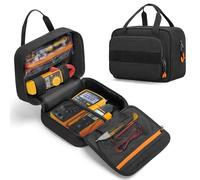 Rexmica Bolsa de Herramientas Pequeña Compatible con la Mayoría de Multímetros Digitales/Tester Electricista, Bolsa de Almacenamiento para Herramientas Electricista con Múltiples Bolsillos