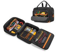 Rexmica Bolsa de transporte compatible con multímetro digital Fluke/multímetro de abrazadera 325, bolsa de almacenamiento de herramientas para probador eléctrico con múltiples bolsillos para