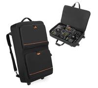 Rexmica Bolsa de Transporte para Controlador DJ con Ruedas | Compatible con Pioneer Pioneer XDJ RX2/RX3/RX/DDJ-FLX10/REV7/1000SRT, Mochila Acolchada con 2 Bolsillos para Dj Accesorios