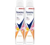 Rexona Advanced Protection Desodorante antitranspirante Aerosol Mujer Tropical 72 horas con tecnología Body Heat Activated 200 ML (Paquete de 2)