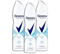 Rexona Cotton Dry - Desodorante en spray antitranspirante (3 unidades, 150 ml, 3 unidades)