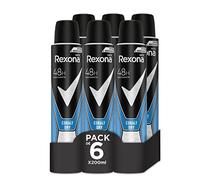 Rexona Desodorante Aerosol Antitranspirante para hombre Cobalt Dry 200ml - Pack de 6, El embalaje puede variar