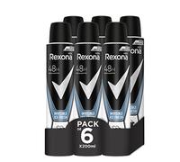 Rexona Invisible Desodorante Aerosol Antitranspirante para hombre Ice 200ml - Pack de 6, El embalaje puede variar
