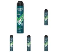 Rexona Men Desodorante Antitranspirante en Aerosol Quantum Dry con tecnología Body Heat Activated, 200 ml (Paquete de 5)