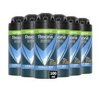 REXONA MEN - Desodorante para hombre cobalto seco - Spray comprimido antitranspirante - Fragancia fresca y larga duración - Protección 72 h (lote de 6 x 100 ml)