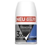Rexona Men Maximum Protection Desodorante Roll-On Cobalt Dry Anti Transpirant con 3 x Protección contra estrés, calor y movimiento, 96 horas de protección extrema, 6 x 50 ml