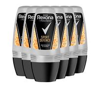 Rexona - Sport defence, desodorante en roll - on, hombre, pack de 6 (6 x 50 ml)