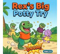 Rex's Big Potty Try: A Funny Dinosaur Potty Training Story for Toddlers: Dino potty books for toddlers age 1 2 3 4 Years Old Picture Book: Cute T-Rex Storybook about never giving up