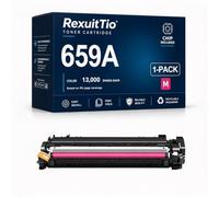 RexuitTio Reemplazo de Cartucho de tóner Compatible 659A de Alto Rendimiento para W2010A W2011A W2013A W2012A 659A, se Ajusta a HP Color LaserJet Enterprise M856dn 856x M776dn 77