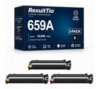 RexuitTio Reemplazo de Cartucho de tóner Compatible 659A de Alto Rendimiento para W2010A W2011A W2013A W2012A 659A, se Ajusta a HP Color LaserJet Enterprise M856dn 856x M776dn 77, Negro