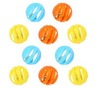 REXVTNS 10 Pcs Safe Cat Toy Balls with Bell | Funny Interactive Kitten Toys for Play/Training | Sustainable ABS Pet Balls for Cats & Small Dogs