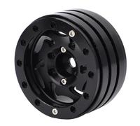 REXVTNS 4pcs 1.9 RC Beadlock Wheels | 12mm Hex CNC Aluminum Alloy Rim for 1/10 RC Crawler / SCX10 | Weighted Design for Stability & Traction (Black)