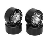 REXVTNS 4Pcs 2.2 Inch Aluminum Alloy Wheel Hubs | Weighted Design for 1/10 RC Rock Crawler / SCX10 / TR - Series Defender | CNC Machined for Stability & Durability (Silver)