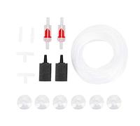 REXVTNS Aquarium Pump Fittings Kit | 6 Suction Cups / 2 Oxygen Stones / 4 Valves | Fish Tank Tube & Accessories | Sturdy Plastic | for Freshwater/Saltwater Aquariums