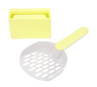 REXVTNS Cat Litter Scoop Set with Base | Long Handle & Deep Shovel Design for Hard - to - Reach Corners | Sturdy ABS Plastic Scoop for Kittens/Adult Cats | Gray Green Pet Accessories