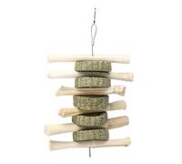 REXVTNS Chew de bambú orgánico para Conejos y hámsters | Juguetes de Dientes a Base de Planta para Mascotas pequeñas | Sweet Bamboo & Grass Cake Secure Chewing | Diseño en Forma de
