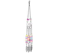 REXVTNS Mixed Color Acrylic Parrot Chew Toy | Hanging Bird Cage Toy with Feather String | Biting & Chewing Toy for Parrots/Cockatiels/Conures | Beak Grinding & Stress Relief