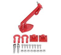 REXVTNS RC Metal Winch Anchor | Protective Aluminum Alloy for 1/10 RC Cars/Climbing Cars | Tow Buckle Hook with 6 Accessories | Lightweight & Sturdy (Red)
