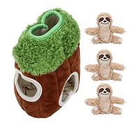 REXVTNS Sloth Trunk Holes Squeaky Plush Toys for Dogs | Hide & Seek Interactive Puzzle Game | 3 Sloth Toys with Built - in Squeaker | Sturdy Chew Proof Dog Toys for Aggressive Chewers