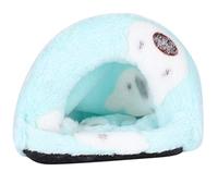 REXVTNS Small Animal Pet Bed | Warm Flannelette Sleeping House for Hamsters/Guinea Pigs/Hedgehogs | Winter Cage Accessory with Cotton Cushion | Machine Washable (S)