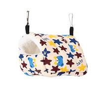 REXVTNS Small Pet Hanging Hammock | Winter Warm Cotton Bed for Hamsters/Chinchillas/Small Animals | Star Design with Sponge Padding | Cage Accessories Included (14 * 12 Star Shaped)
